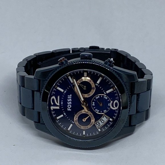 Fossil Perfect Boyfriend ES4093 Women Navy Blue Ba - Picture 7 of 12
